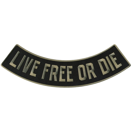 Live Free Or Die 12” X 3” Bottom Rocker Patch