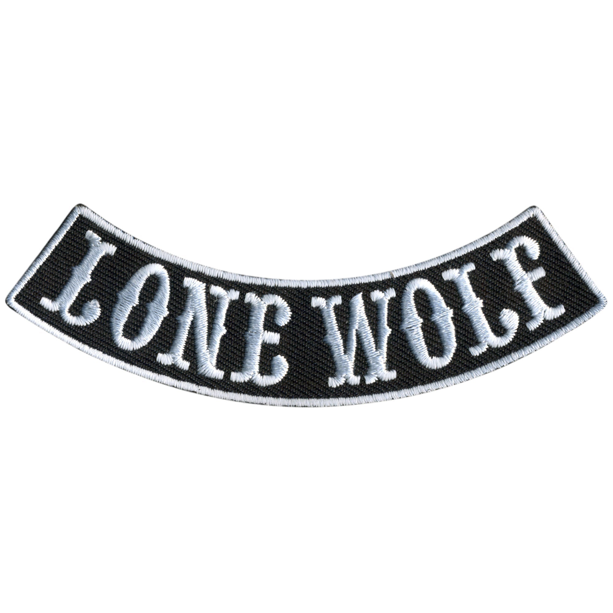 Lone Wolf 4” X 1” Bottom Rocker Patch
