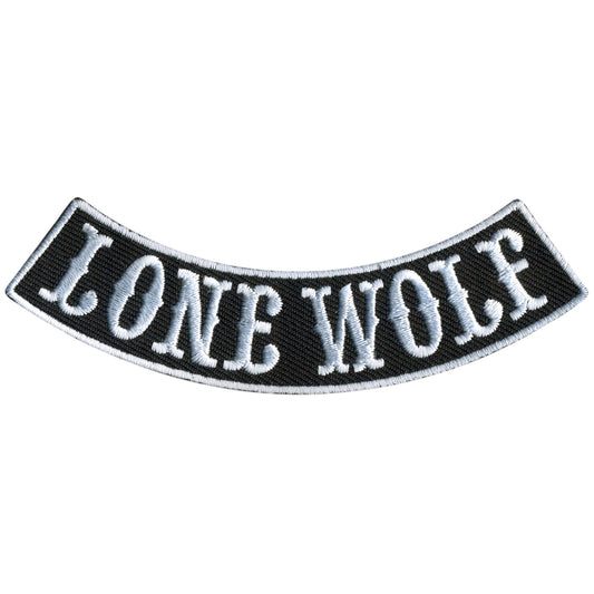 Lone Wolf 4” X 1” Bottom Rocker Patch