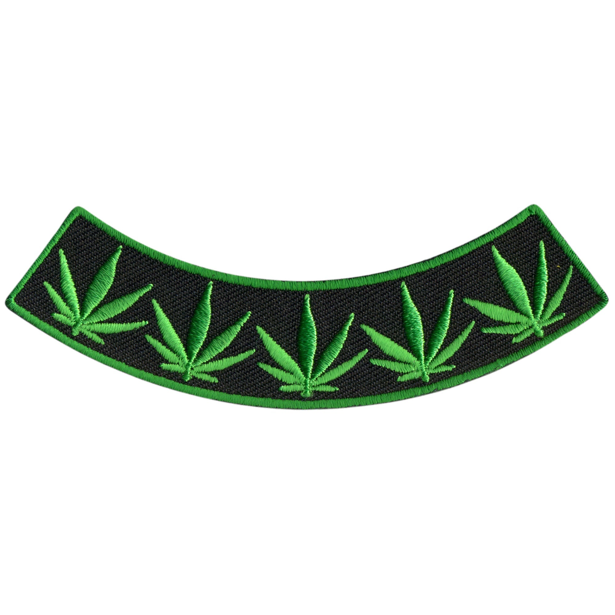 Pot Leaves 4” X 1” Bottom Rocker Patch