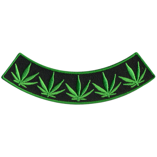 Pot Leaves 4” X 1” Bottom Rocker Patch