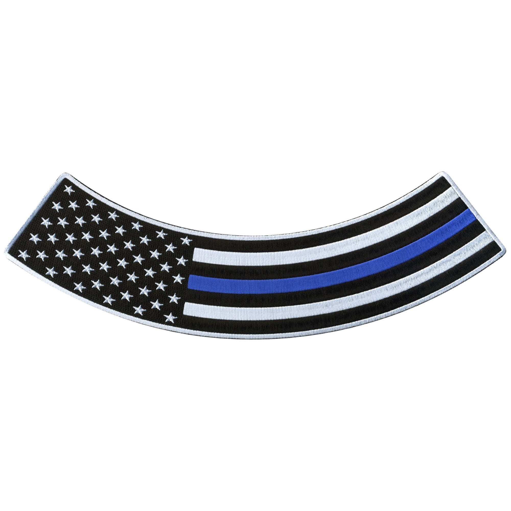 Thin Blue Line 12” X 3” Bottom Rocker Patch