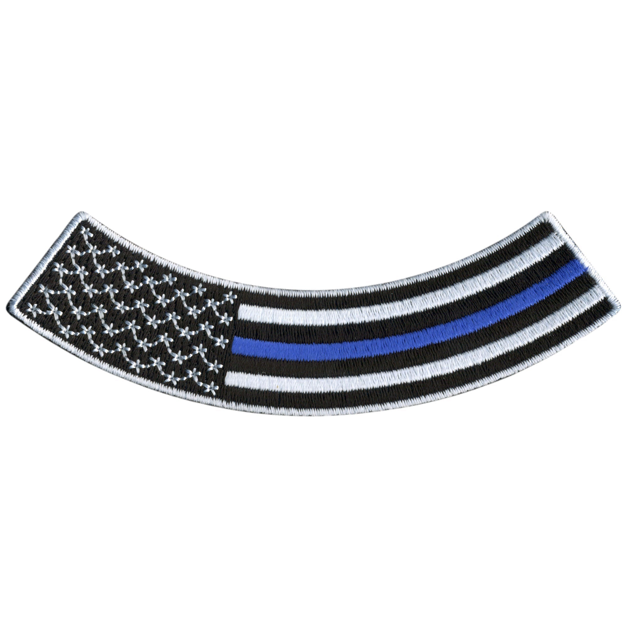 Thin Blue Line 4” X 1” Bottom Rocker Patch