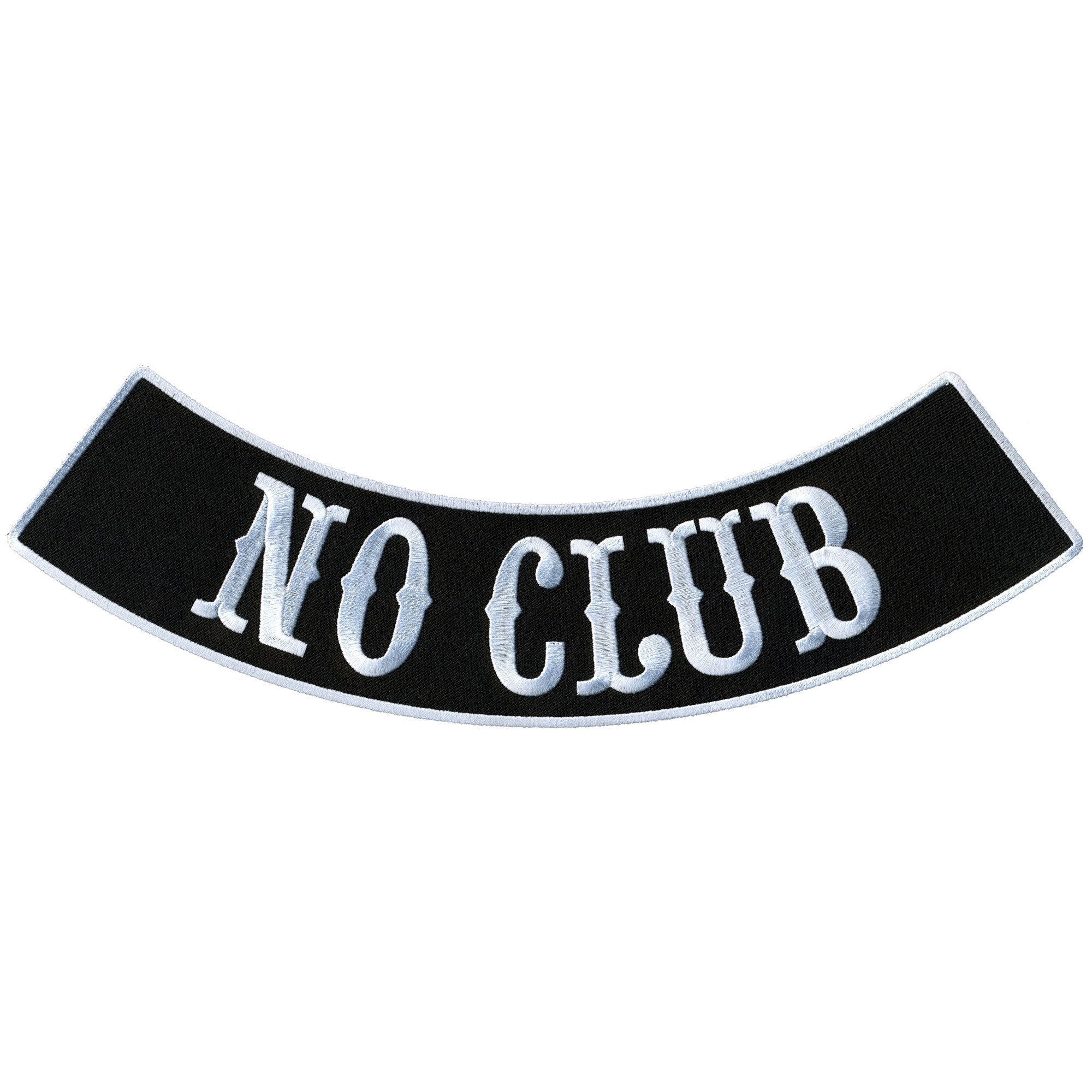 No Club 12” X 3” Bottom Rocker Patch