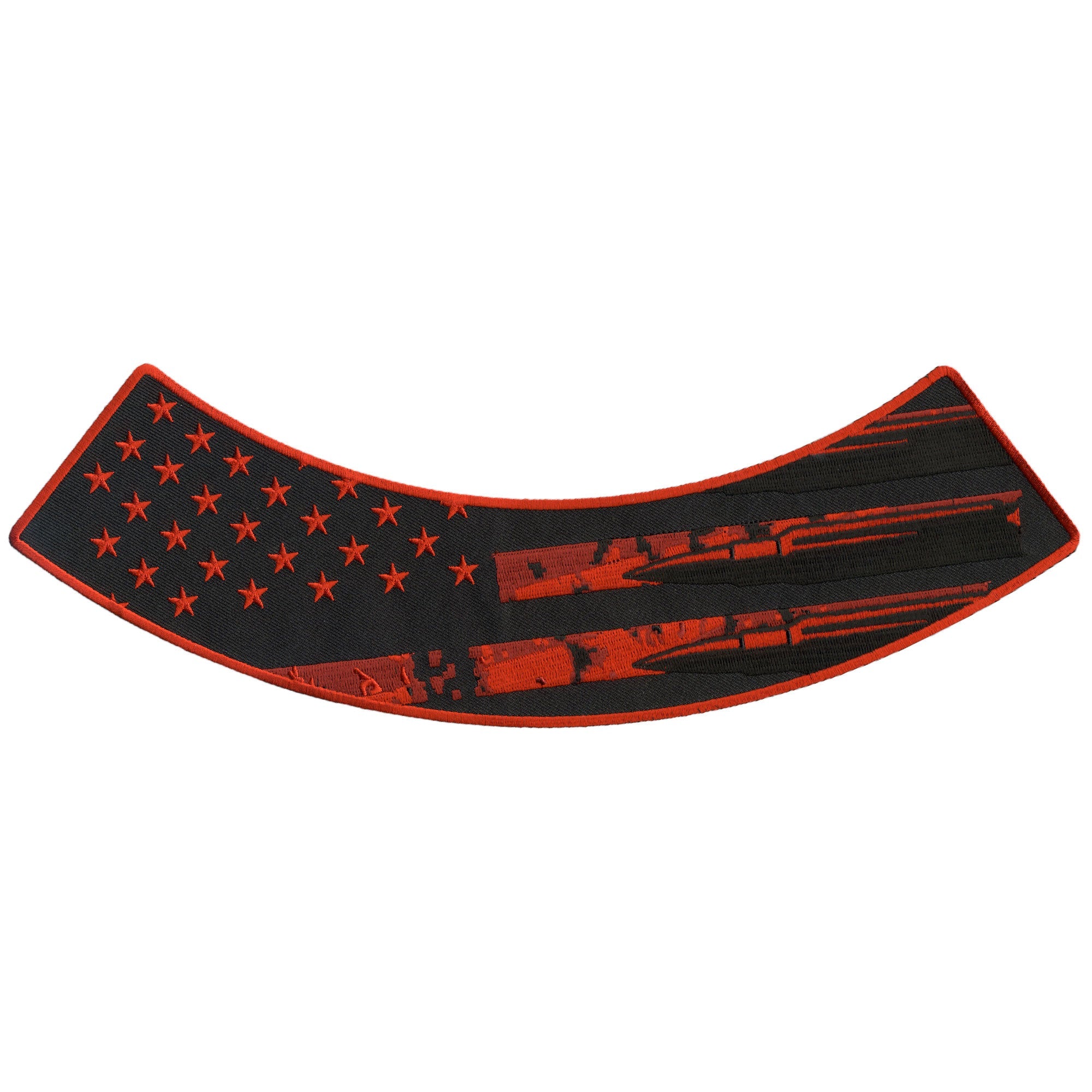 Bullet Flag 12" X 3" Bottom Rocker Patch