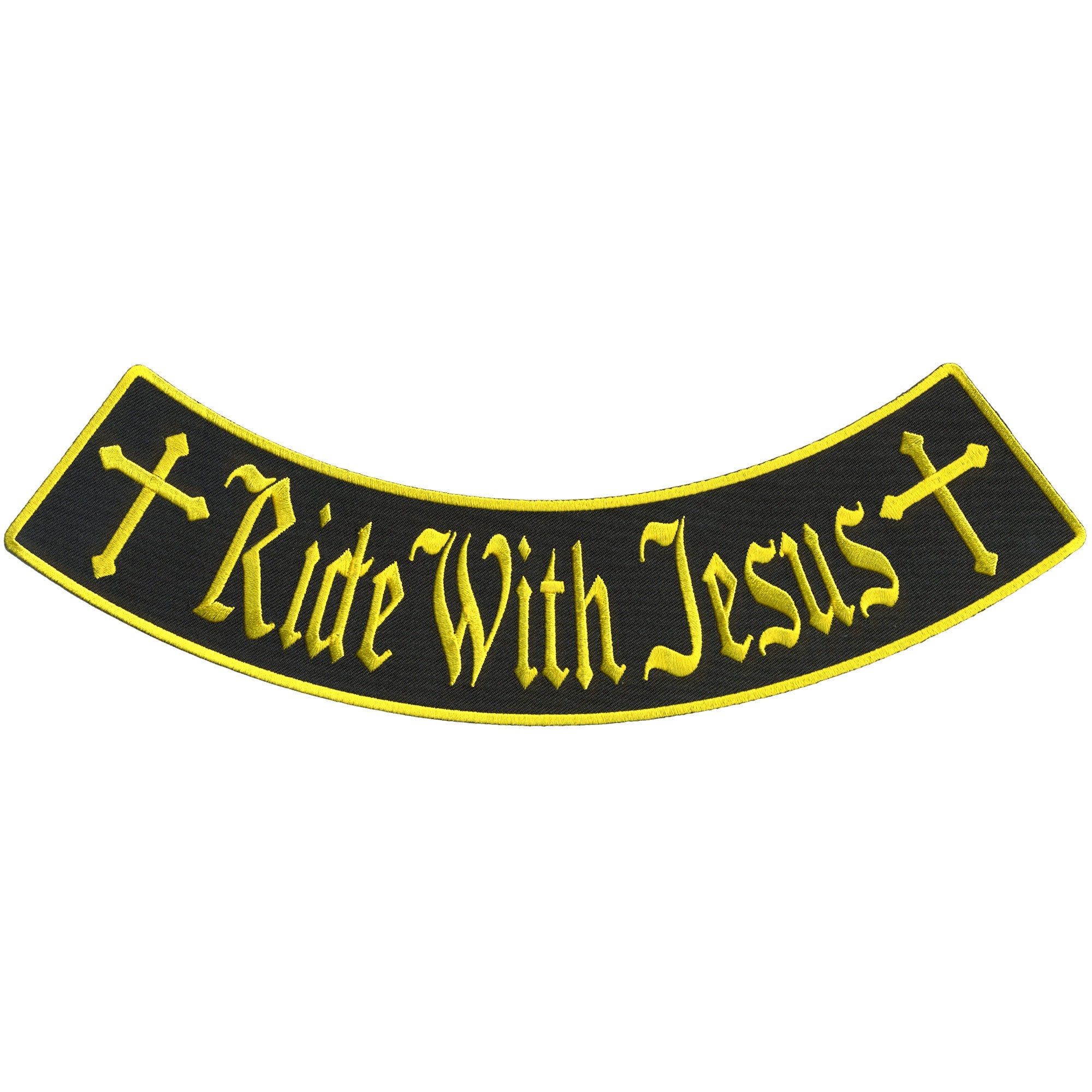 Ride With Jesus 12" X 3" Bottom Rocker Patch