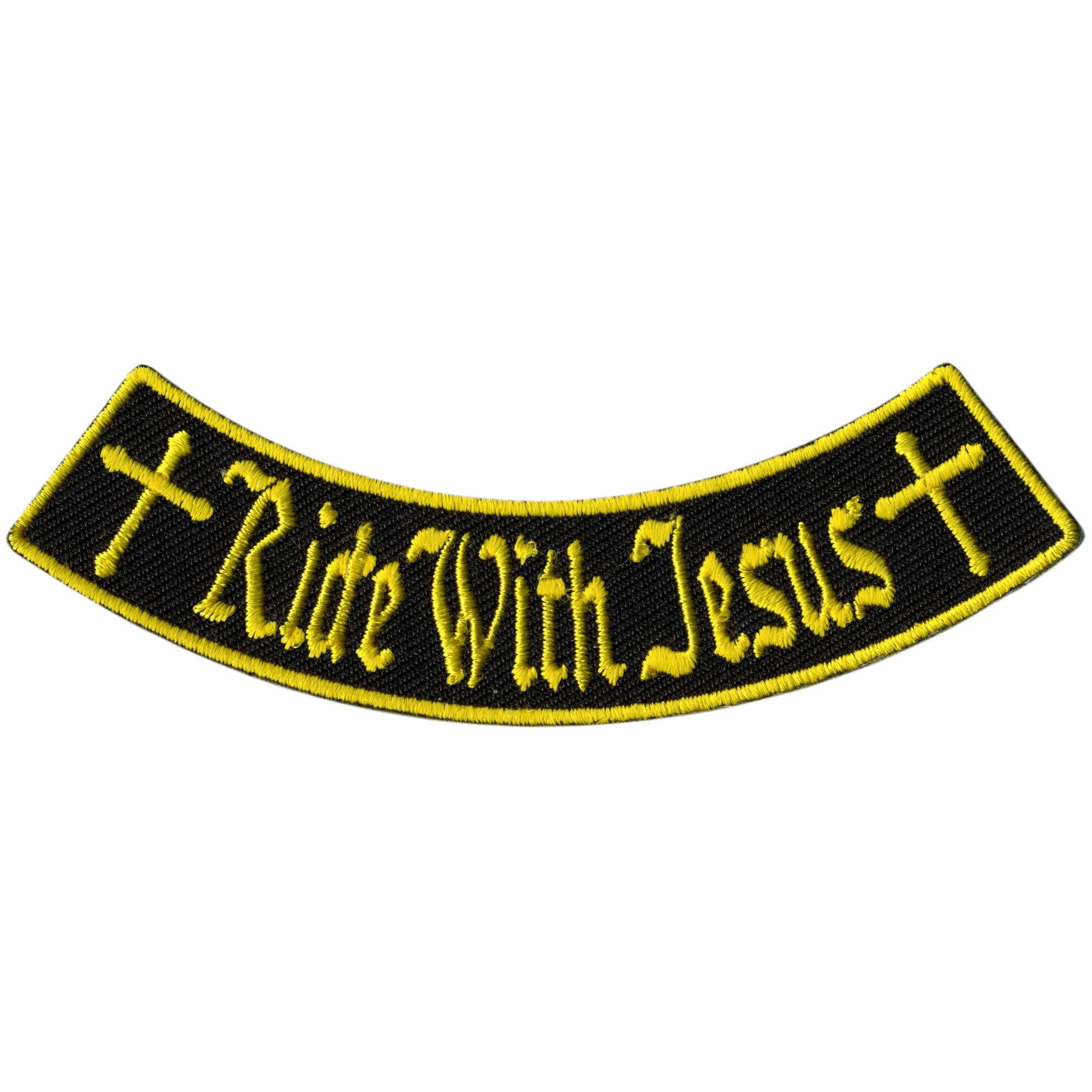 Ride With Jesus 4"X 1" Bottom Rocker Patch