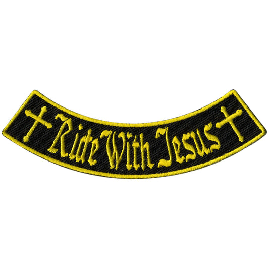 Ride With Jesus 4"X 1" Bottom Rocker Patch