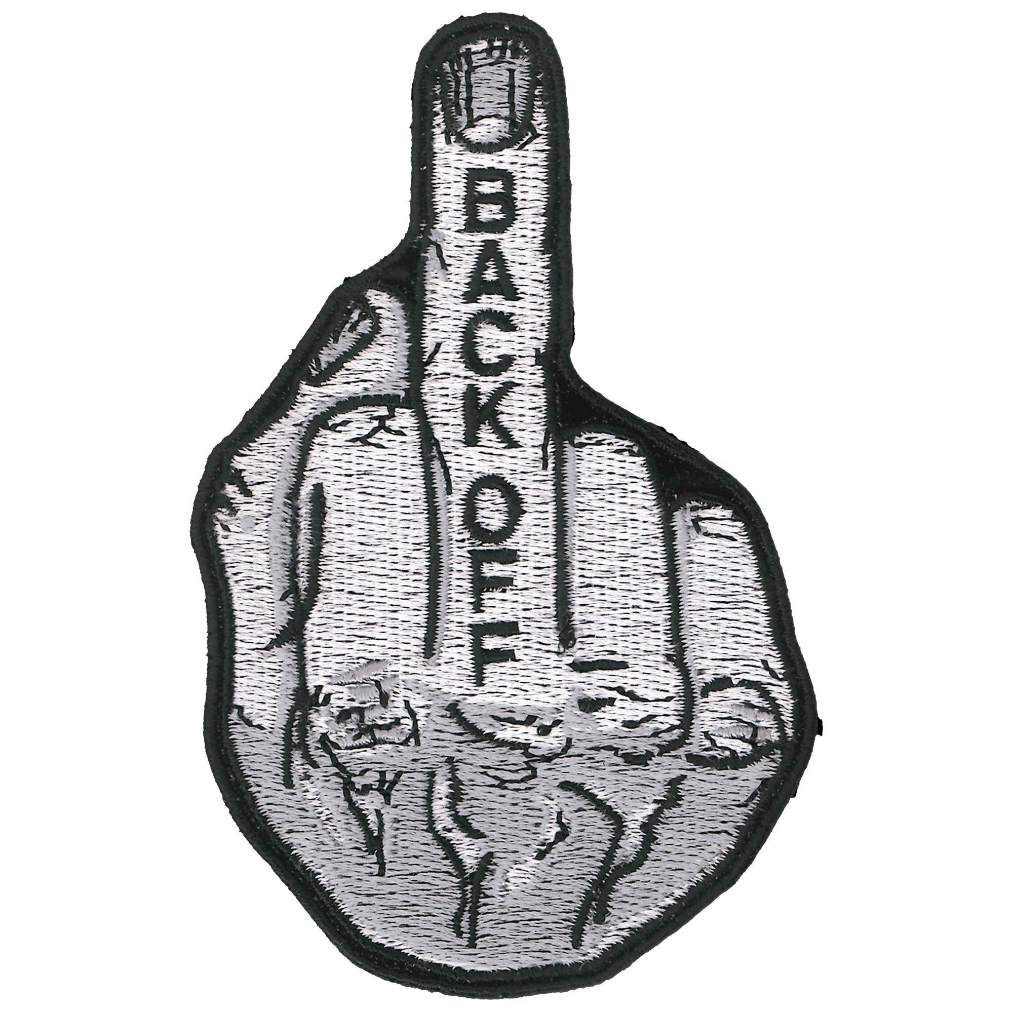 Back Off Middle Finger 4" Patch
