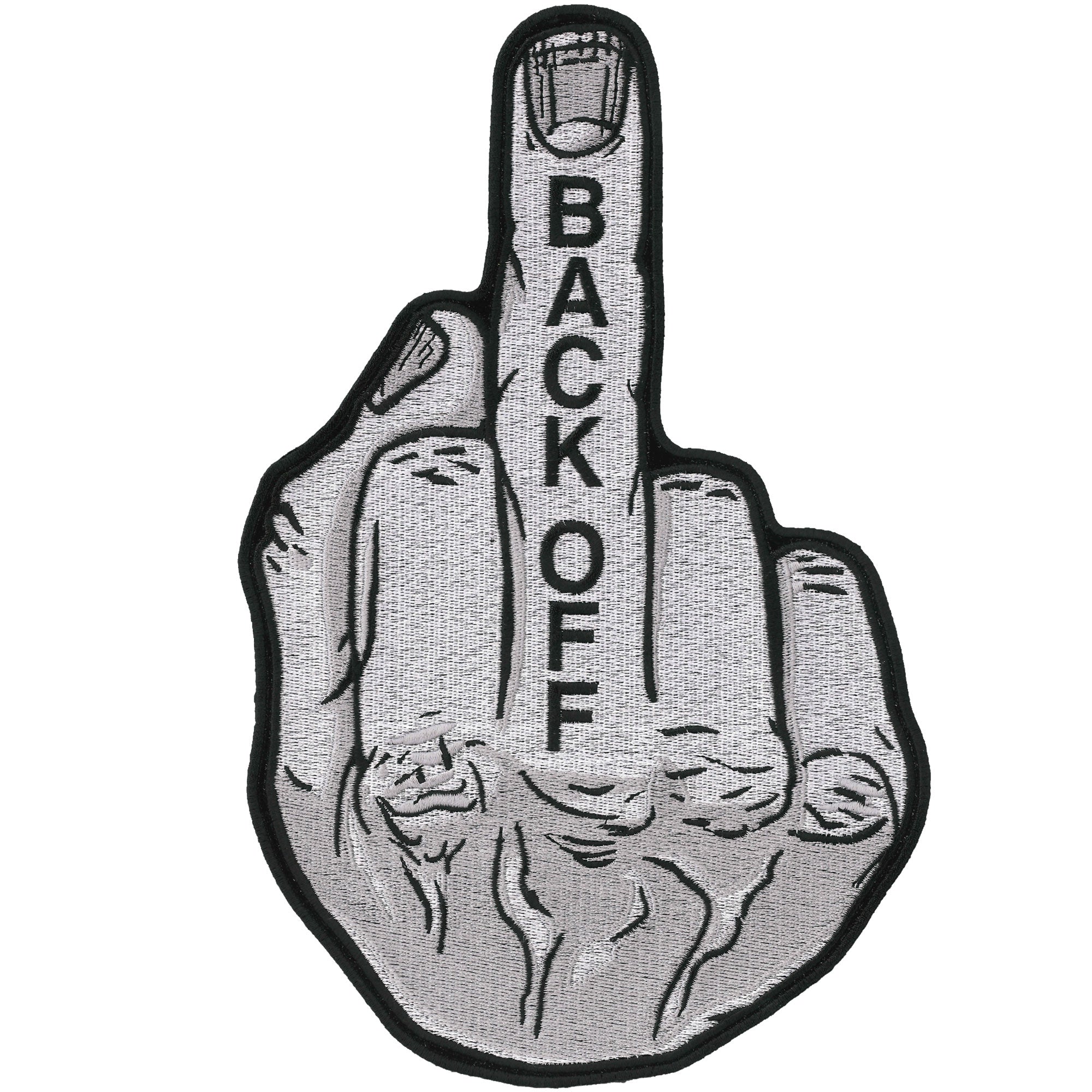Back Off Middle Finger 10" Patch