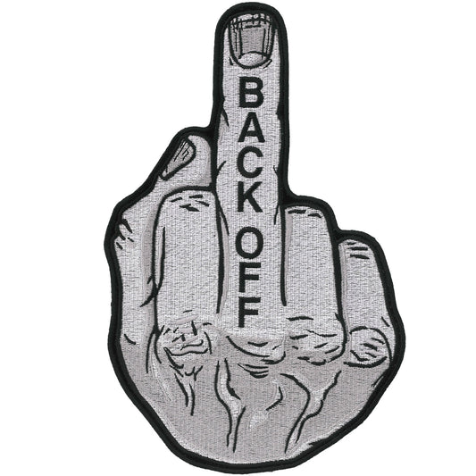 Back Off Middle Finger 10" Patch