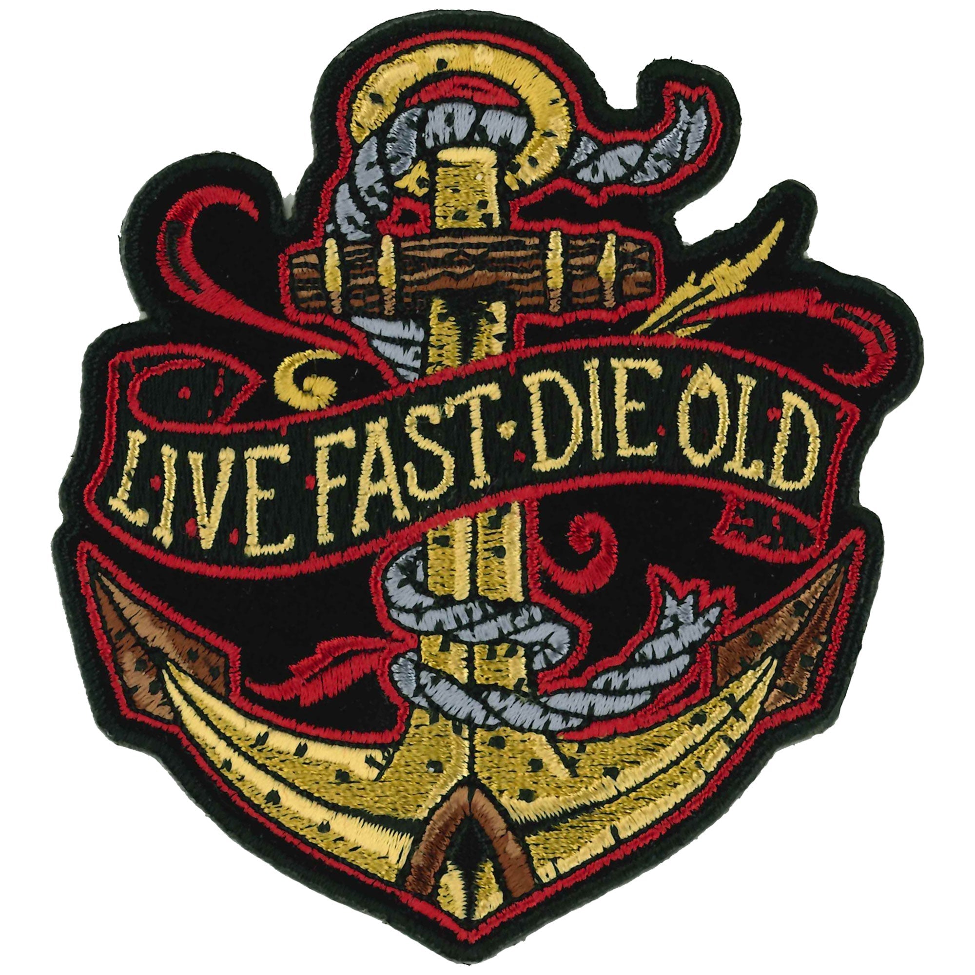 Live Fast Die Old 3.5" Anchor Patch