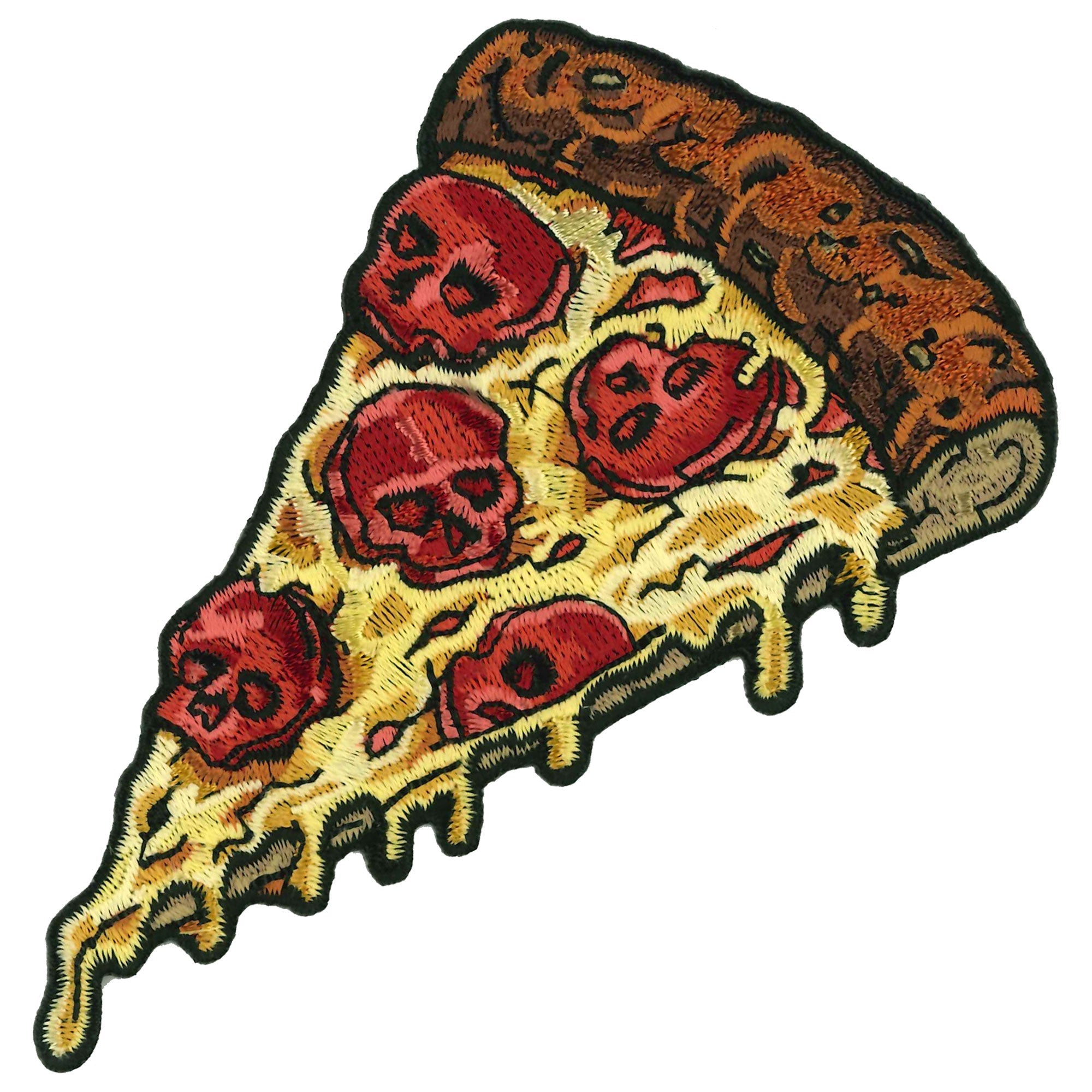 Pepperoni Skull Pizza Slice 4" Patch