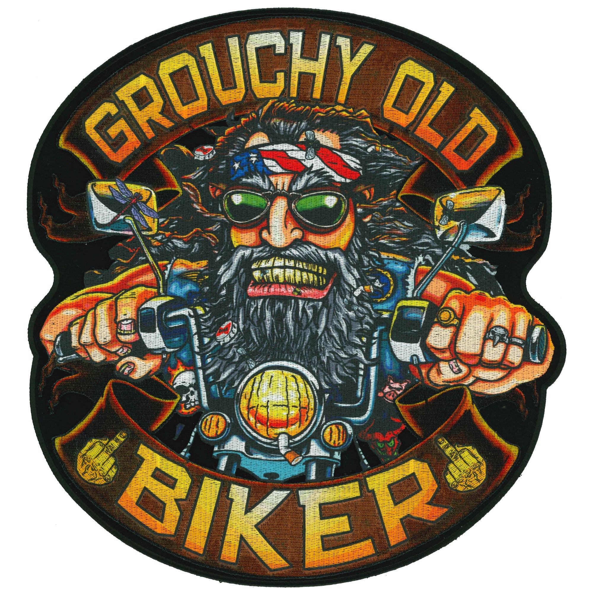 Grouchy Biker Patch 11"