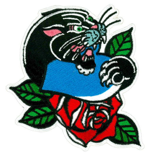 4" Panther Blue Heart Patch