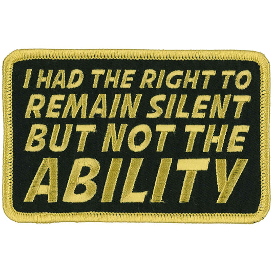 PPW1022 4 Inch Right to Remain Silent Patch