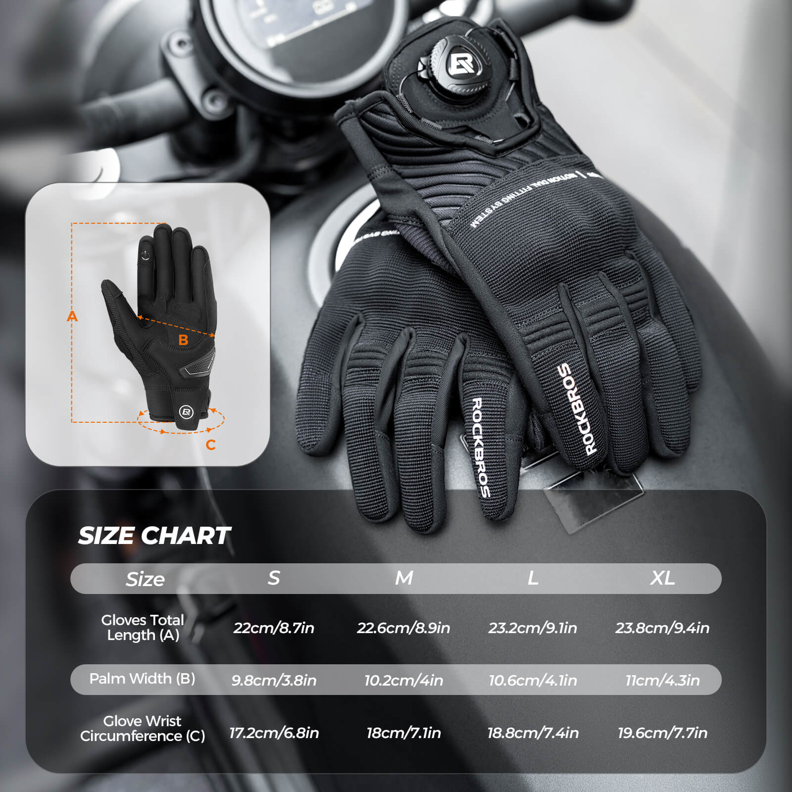 Full Finger Cycling Gloves Touchscreen Breathable Flexible Padded
