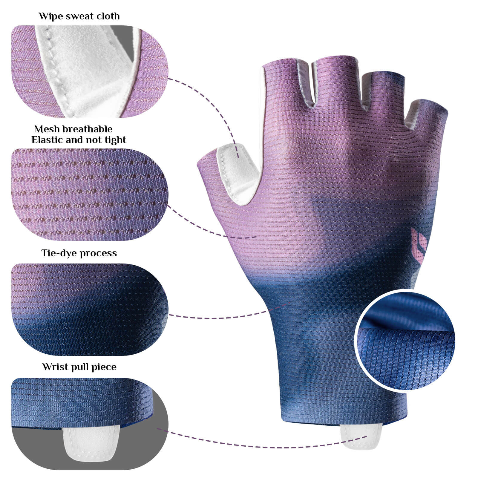 ROCKBROS Half-Finger Women Cycling Gloves Shock-Absorbing