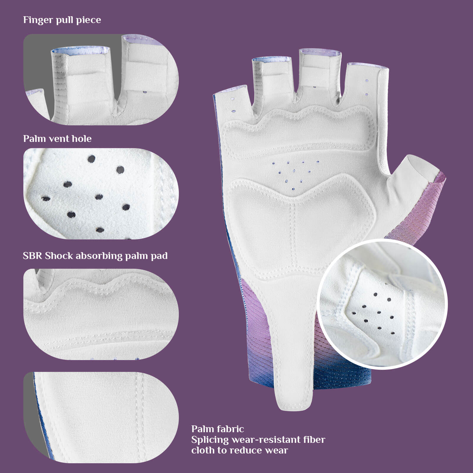ROCKBROS Half-Finger Women Cycling Gloves Shock-Absorbing