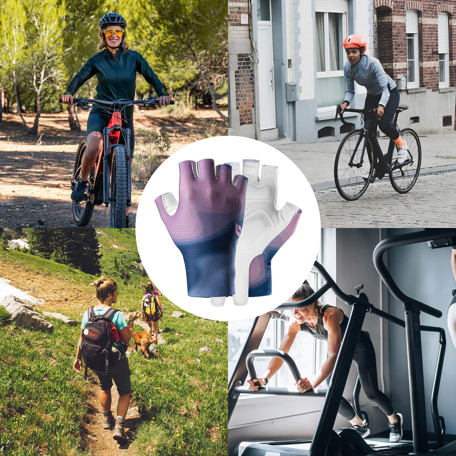 ROCKBROS Half-Finger Women Cycling Gloves Shock-Absorbing