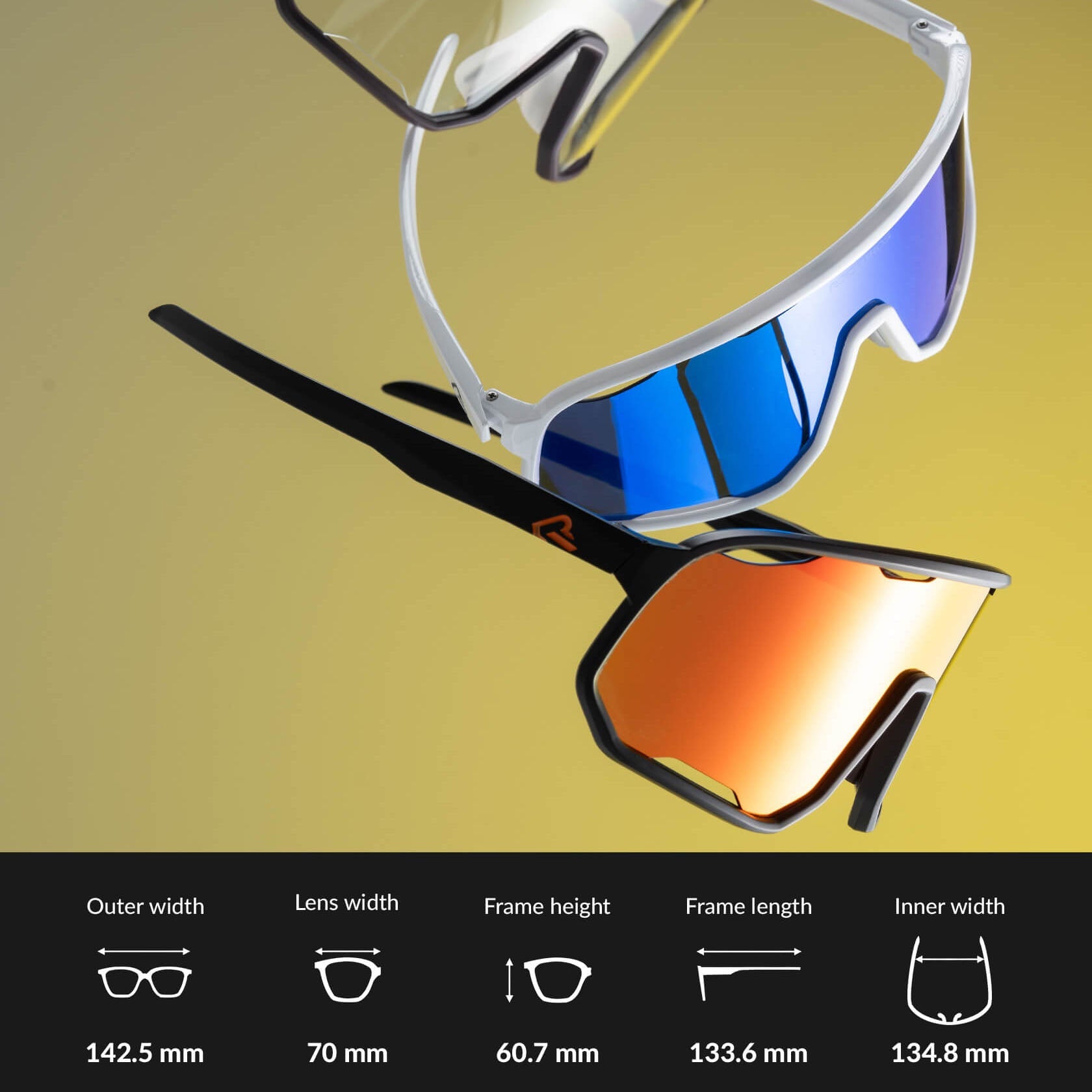 ROCKBROS Polarized Sunglasses UV400 Transparent Cycling Glasses Windproof TR90 Frame