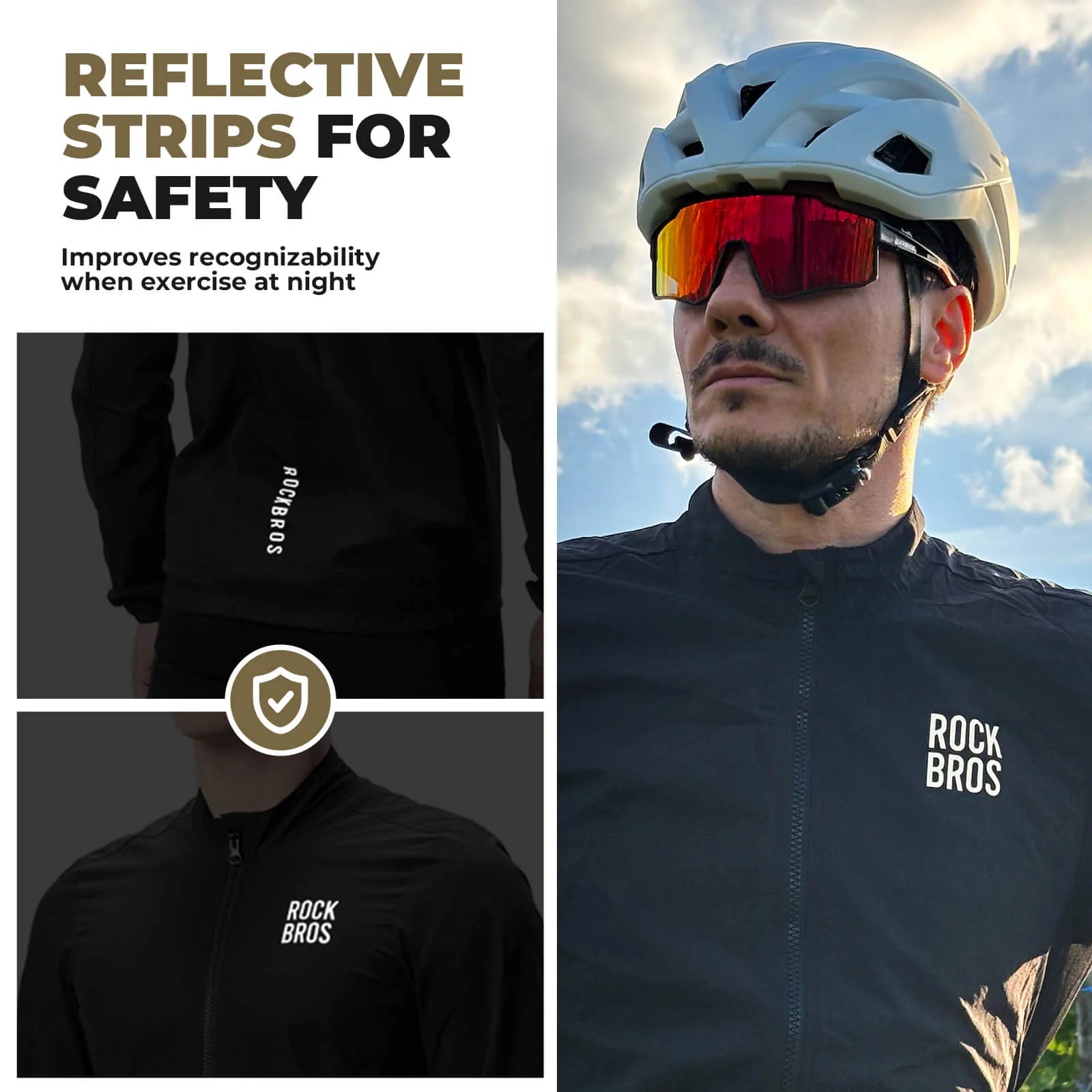 Cycling Windbreaker Jacket Foldable Long-Seeved