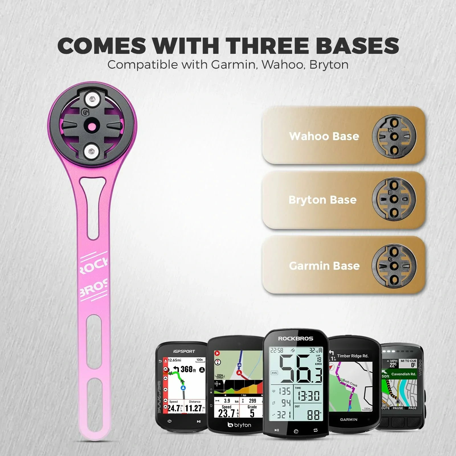 Bike Aluminum Computer Mount  compatible with Garmin, Wahoo, Bryton, and GoPro
