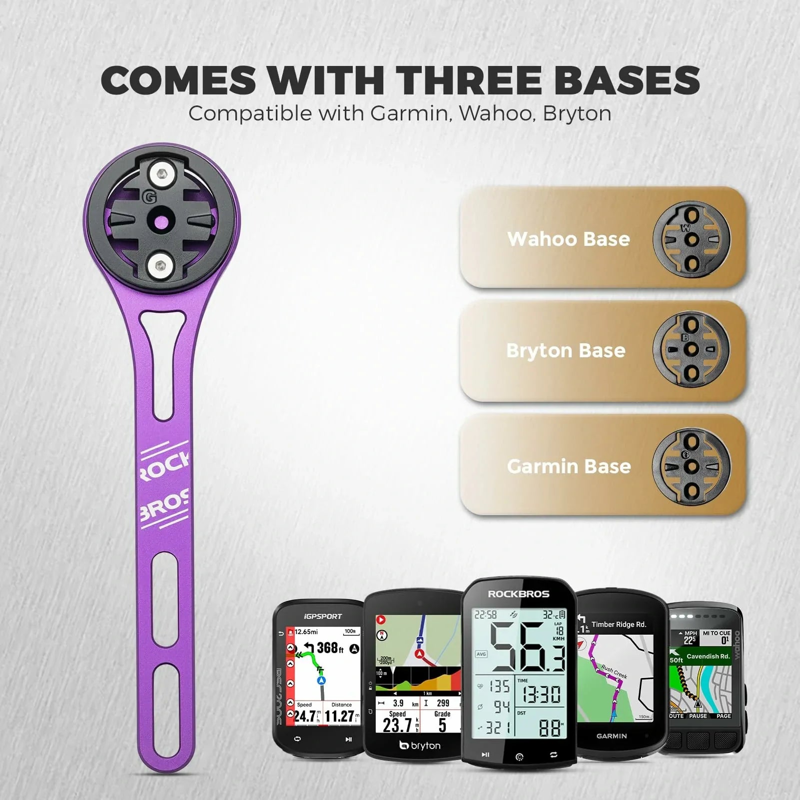 Bike Aluminum Computer Mount  compatible with Garmin, Wahoo, Bryton, and GoPro