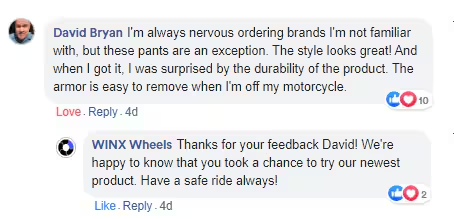 Winx RideReady Moto Pants Testimonial 3