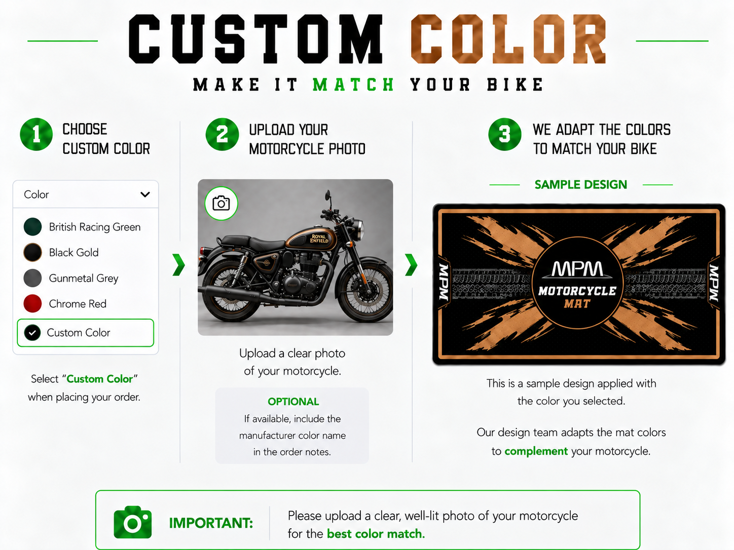 MPM Motorcycle Mat for Royal Enfield Bullet 350 - MM4302