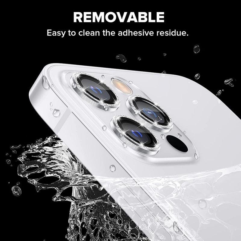 3/1Pcs Luxury Camera Lens Protector For iPhone13 12 11 Pro Max Camera Protective For iPhone 12 13 Mini Back Lens Glass Camera Cover Circle Tempered Glass Protector