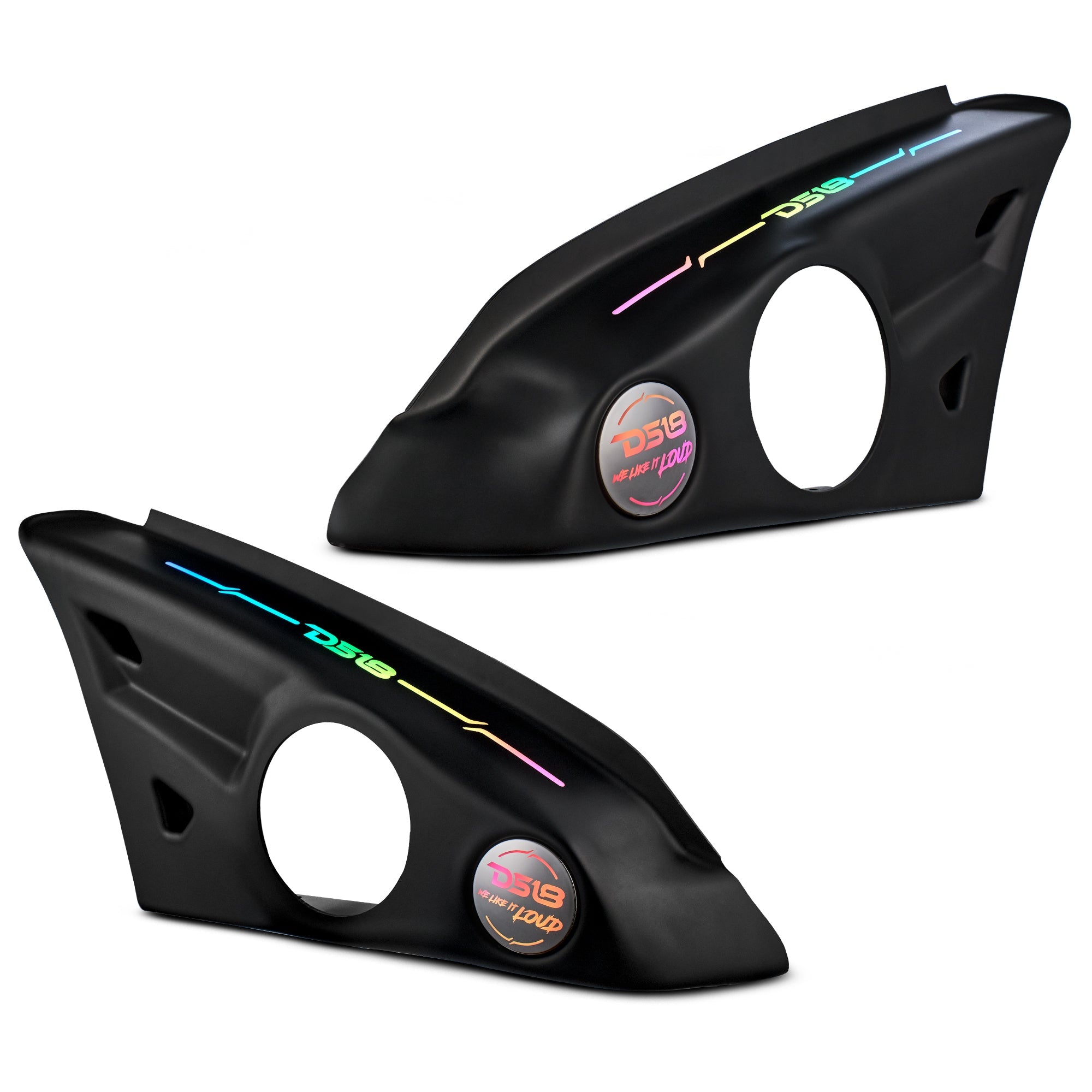 Polaris Slingshot Arm Rest Empty Enclosure With Digital Led Lights fits 2 x 6.5" Speakers  | 2015 - Current