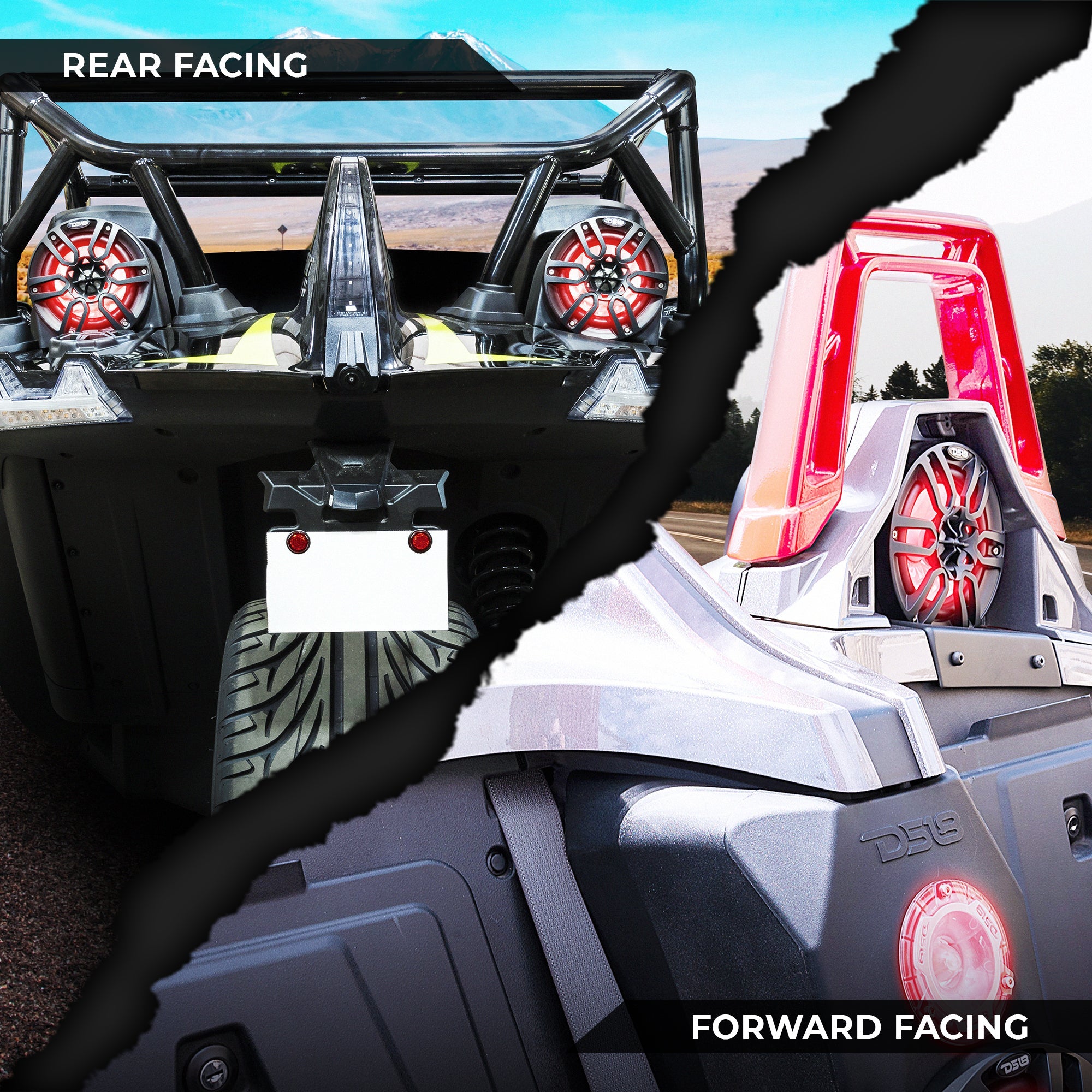 Polaris Slingshot Headrest Speaker Pods 4x 6.5" Empty Enclosures | 2015 - Current