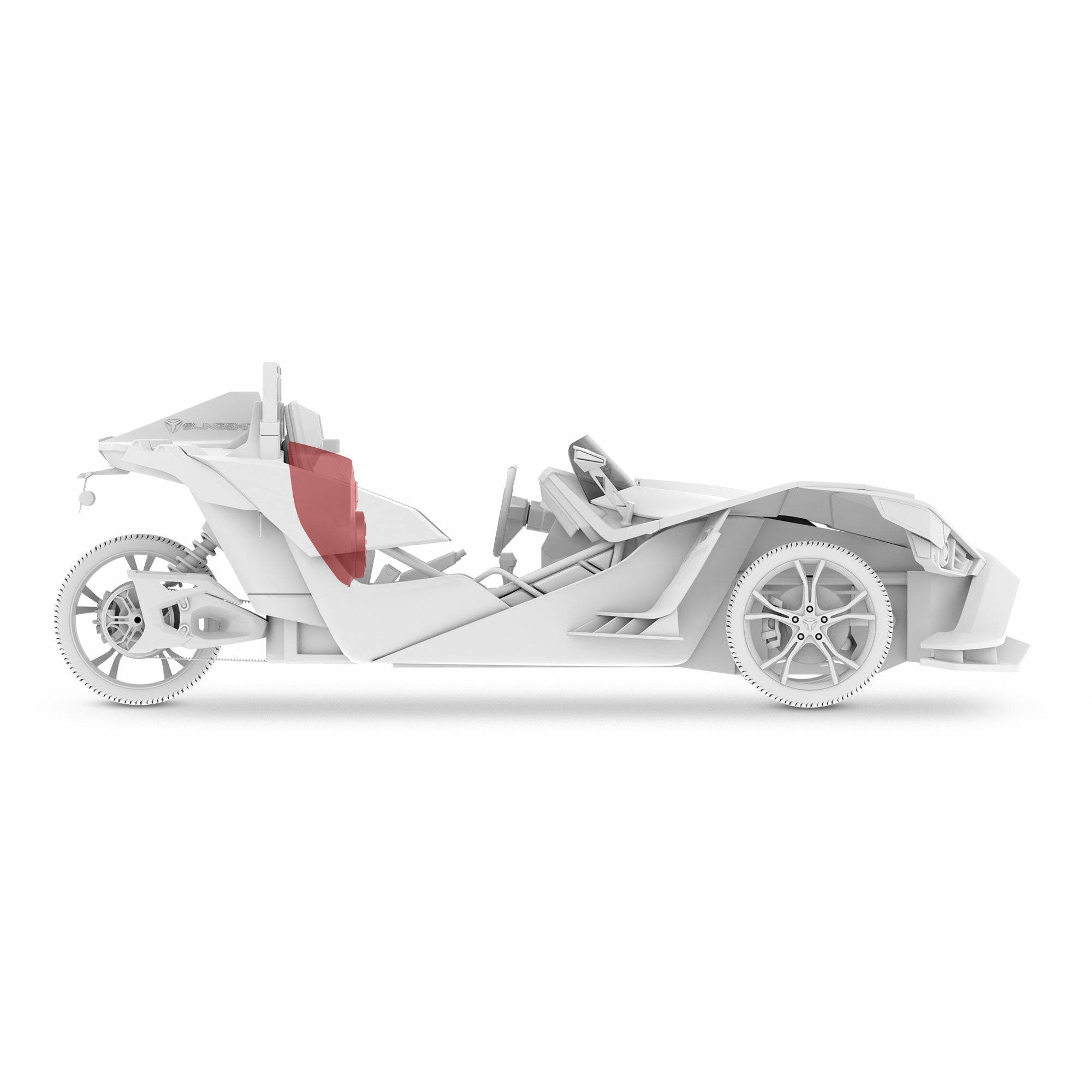 Polaris Slingshot Waterfall Center Console Empty Enclosure fits 2 x 6.5" Speakers & 2 x 2.28" Bullet Tweeter | 2015 - Current