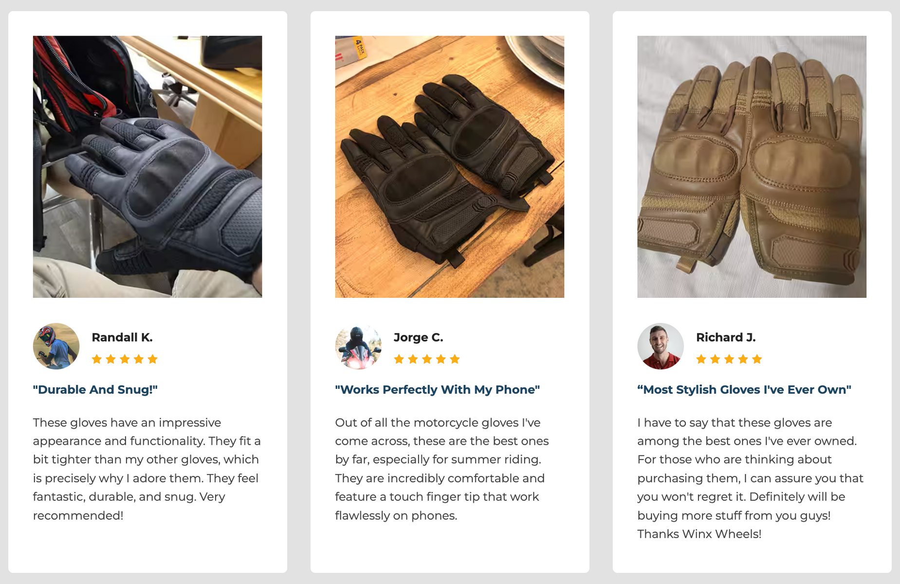 Winx Adapt Premium Leather Gloves Testimonials 2