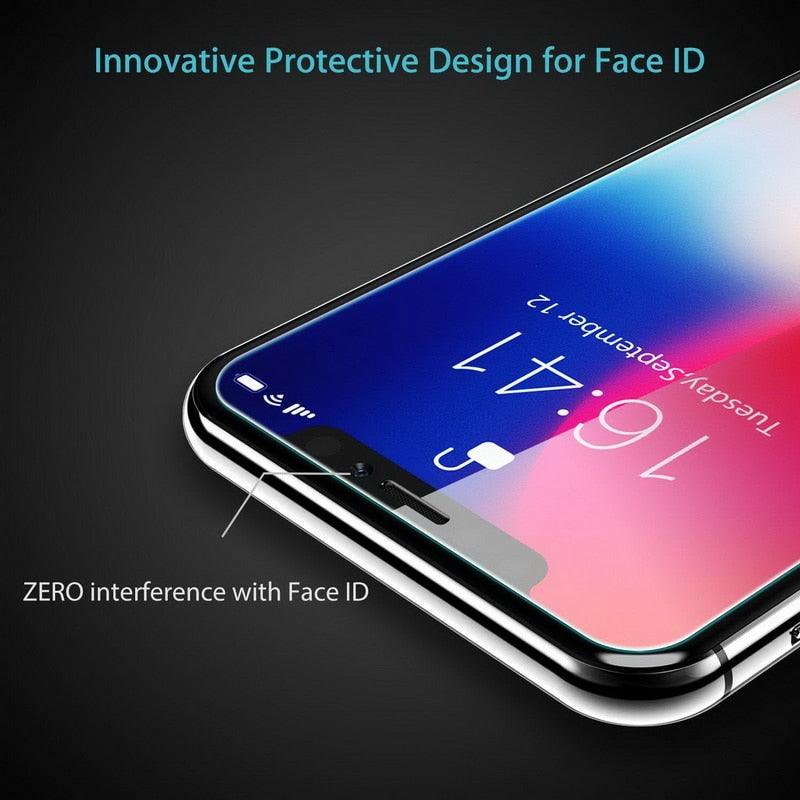 4PCS Tempered Glass for iPhone 11 12 13 Pro XR X XS Max Screen Protector on for iPhone 14 Pro Max Mini 7 8 6 6S Plus 5S SE Glass Tempered Glass Pad Full Screen Screen Protector