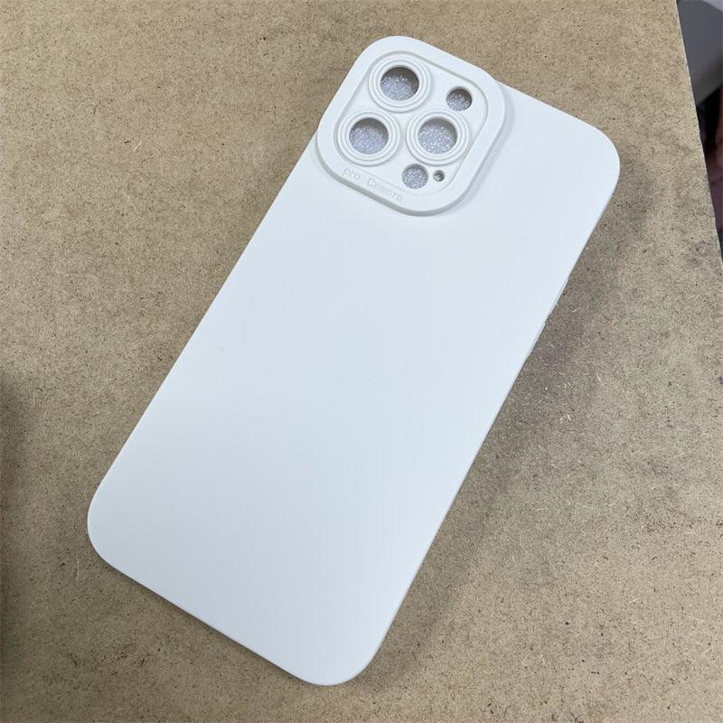 High-end Black Shockproof Silicone Phone Case For iPhone 13 12 Pro 11 Pro Max For Men Protect Lens Cover Compatible with iPhone Silicone Rubber Case Comfortable Grip