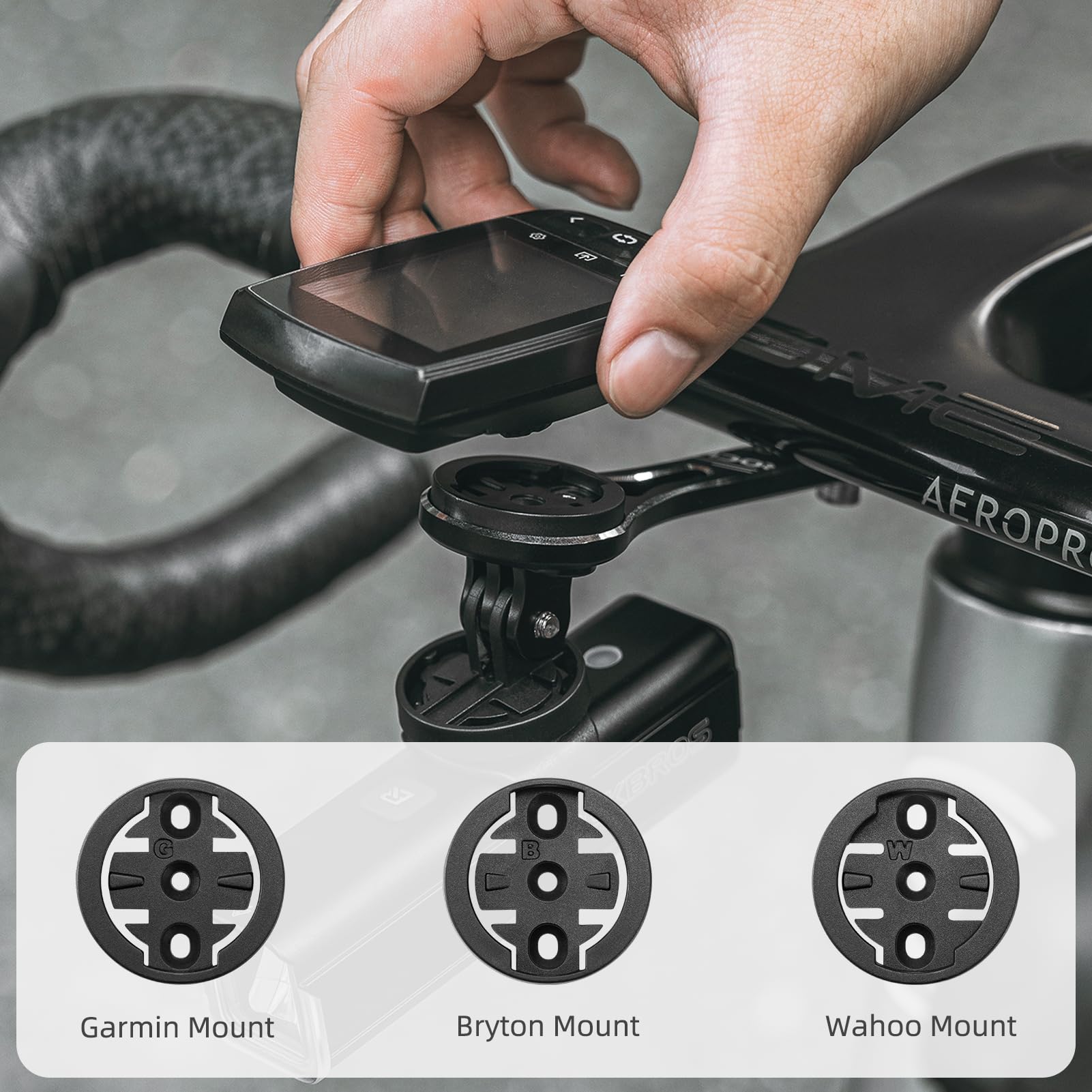 Bike Aluminum Computer Mount  compatible with Garmin, Wahoo, Bryton, and GoPro