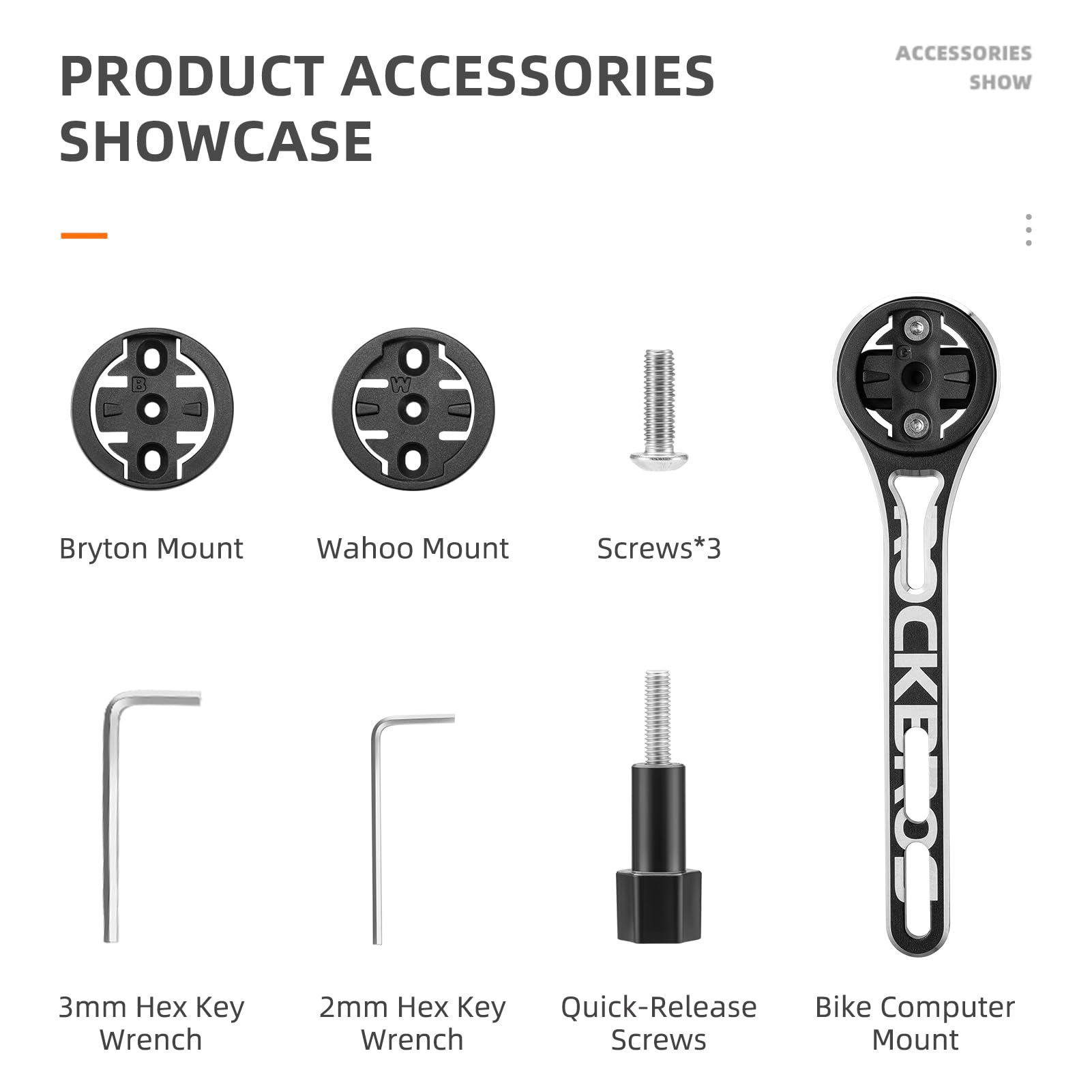 Bike Aluminum Computer Mount  compatible with Garmin, Wahoo, Bryton, and GoPro