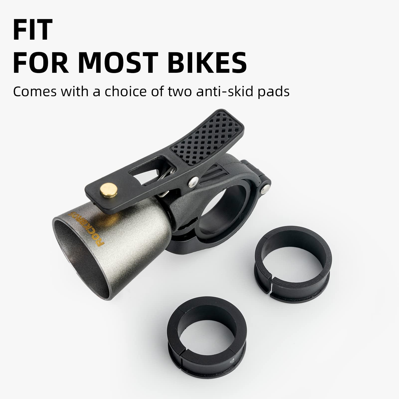 ROCKBROS Classic Brass Bike Bell Loud Easy Install Fits Most Handlebars