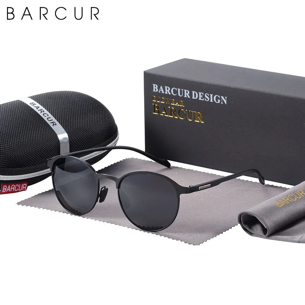 BARCUR Trendy Sunglasses Women’s Polarized Round Frame – Timeless Fashionable Sun Glasses for Driving Casual Wear – UV400 Protection Anti-Reflective Lenses