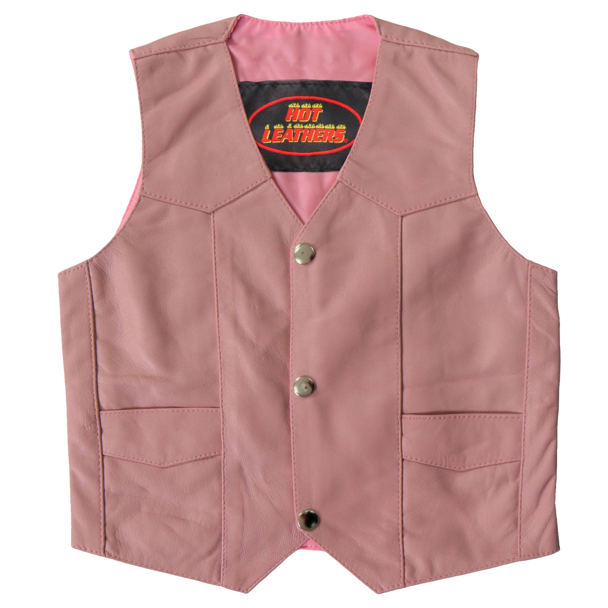 VSK1003 Kids Leather Pink Toddler Vest