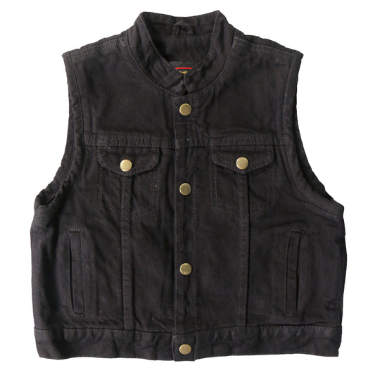 VSK1004 Kids Toddler Black Denim Vest