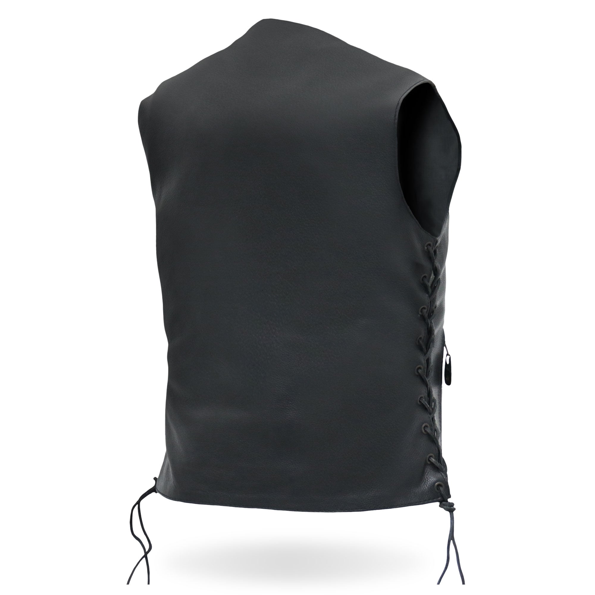 VSL1008 Ladies Black Motorcycle 'Ten Pocket' Leather Biker Vest