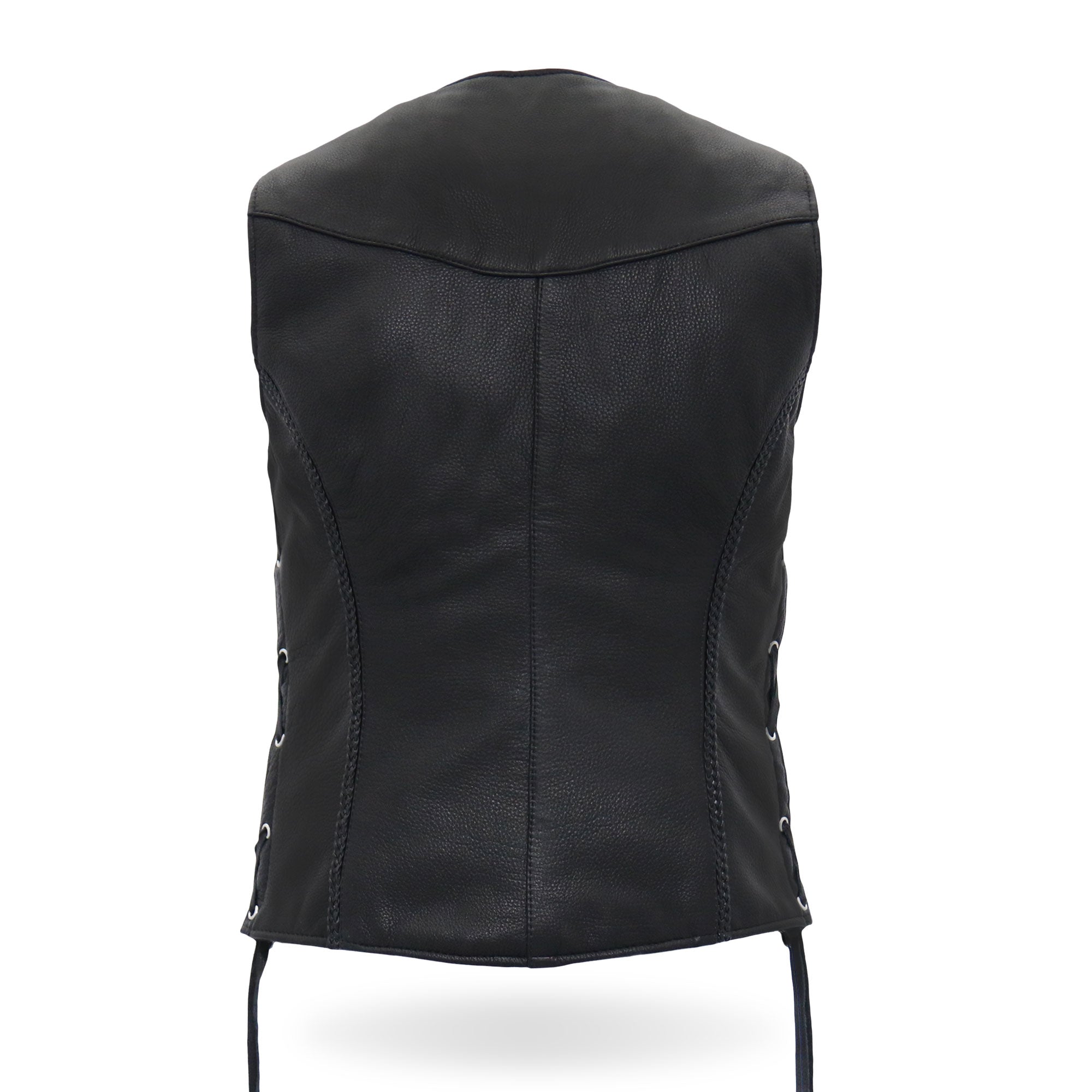 VSL5001 USA Made Ladies Braided Leather Motorcycle Biker Vest