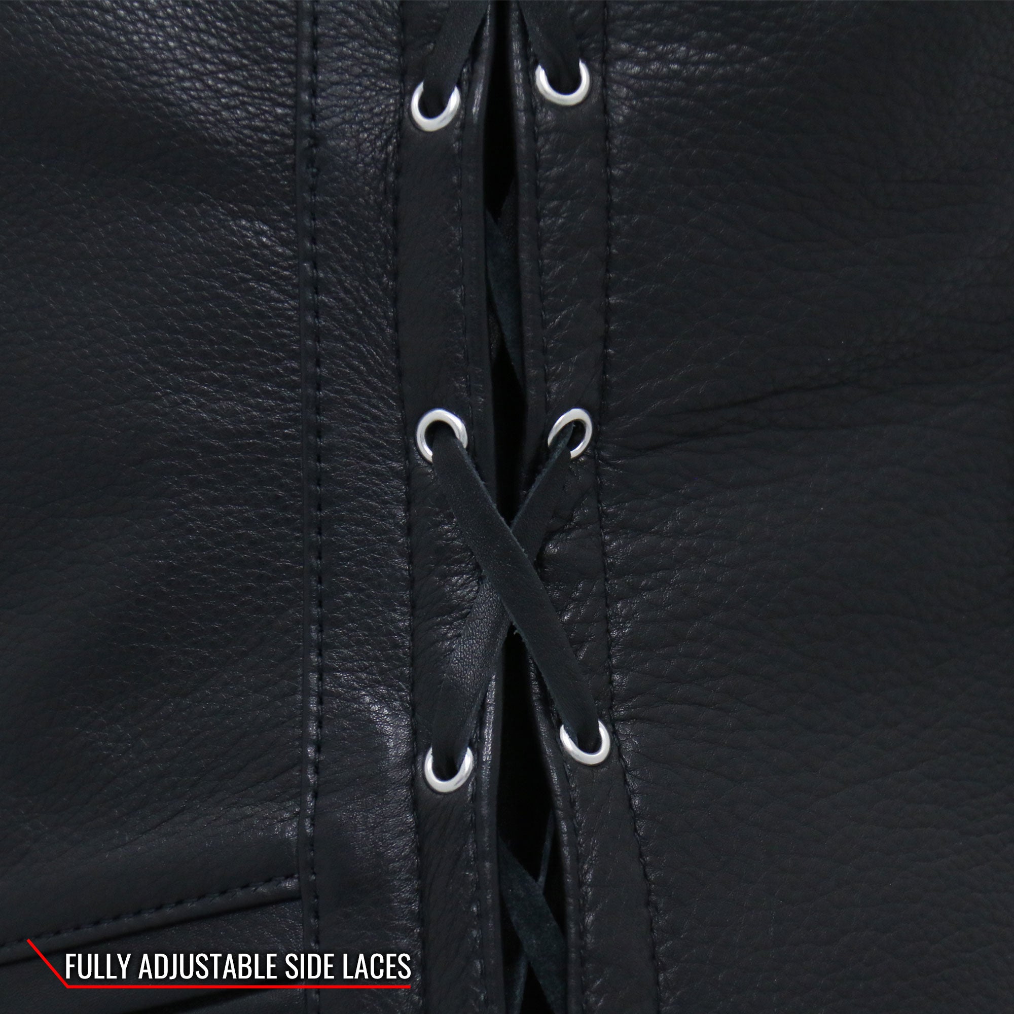 VSL5001 USA Made Ladies Braided Leather Motorcycle Biker Vest