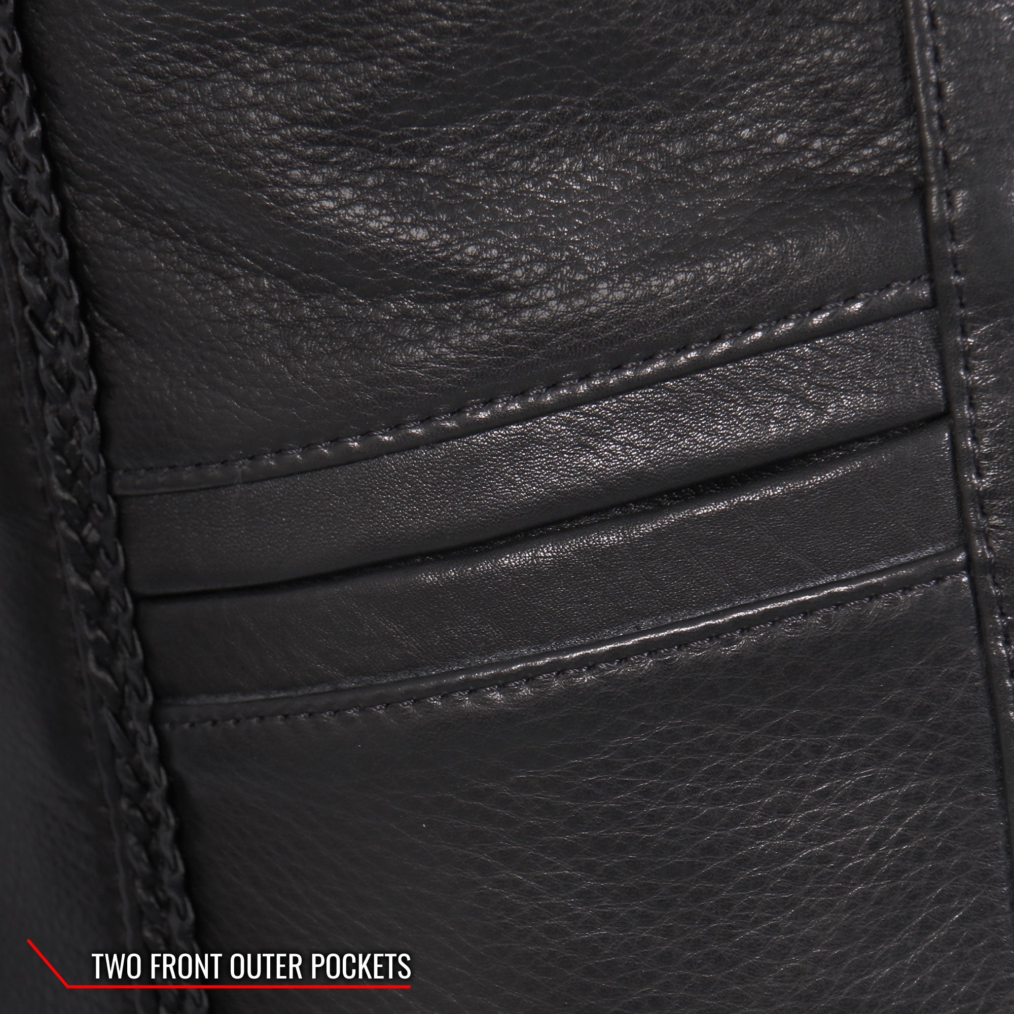 VSL5001 USA Made Ladies Braided Leather Motorcycle Biker Vest