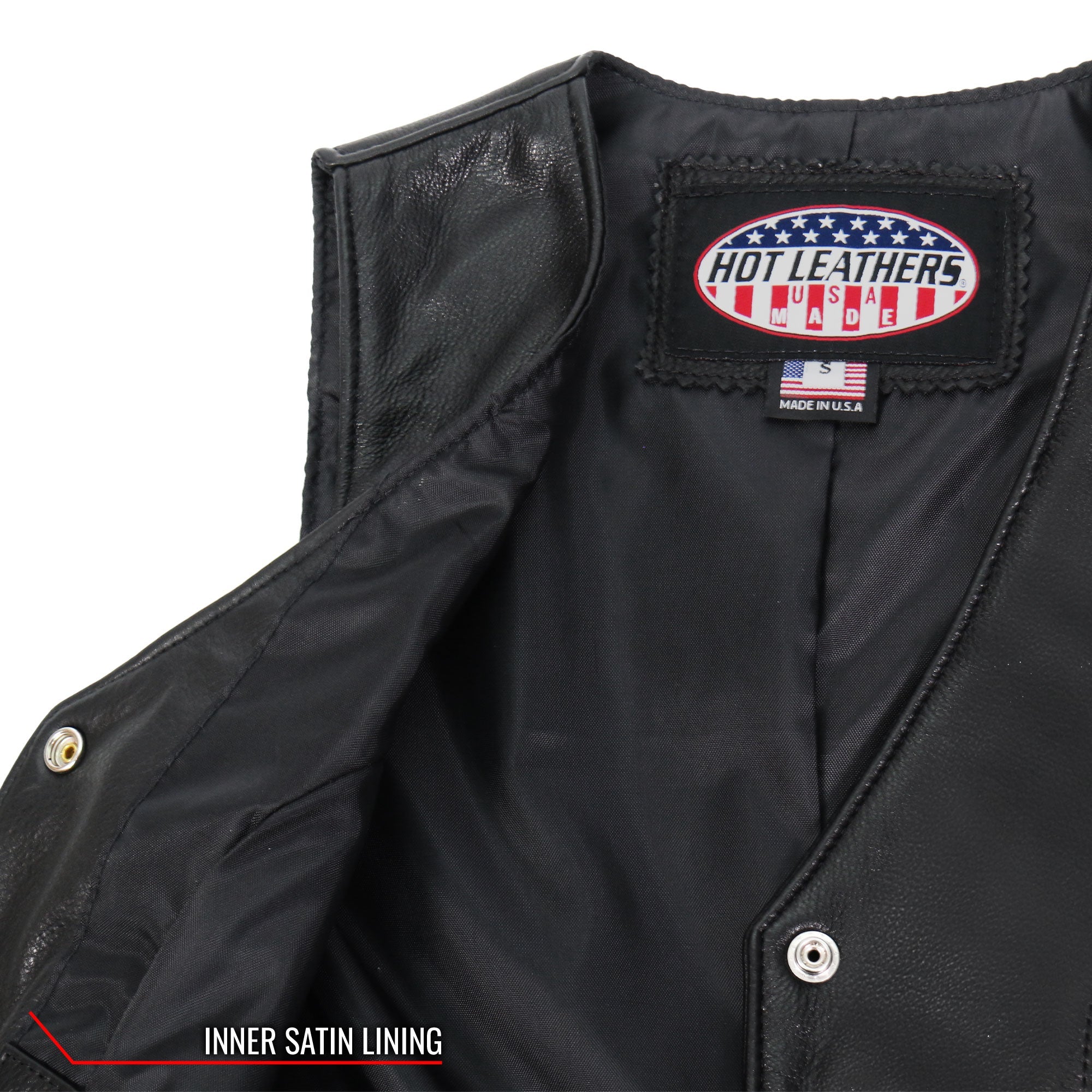 VSL5001 USA Made Ladies Braided Leather Motorcycle Biker Vest