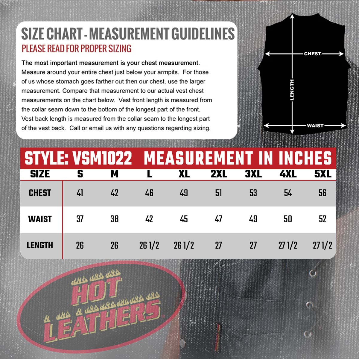 VSM1022 Men's Motorcycle Black 'Conceal and Carry' Leather Biker Vest