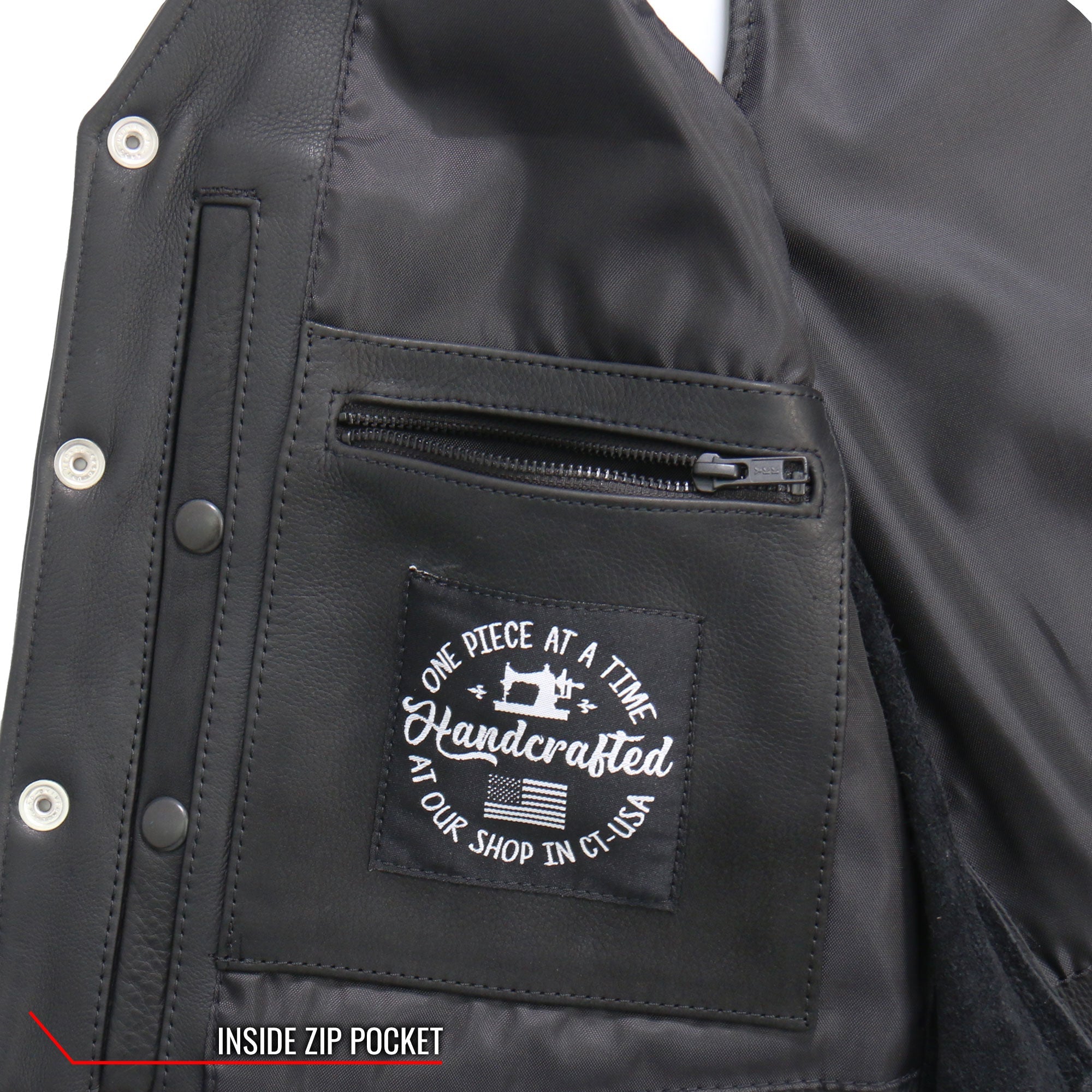 VSM5003 Men's USA Made Extra Long Back Premium Steerhide motorcycle biker Leather Vest